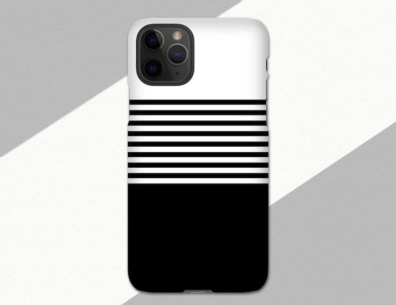 Black and White Striped iPhone 12 Pro Max Phone Case Minimalist iPhone 11 Pro Case Stripes iPhone 12 Mini Case XR XS 8 Plus 7 SE 2020 Apple image 1