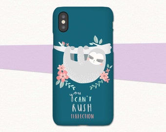 Cute Sloth Phone Case Green Sloth iPhone XS Case iPhone X Phone Case Sloth iPhone 8 Case for iPhone 7 Case iPhone SE Unique iPhone XR Xs Max