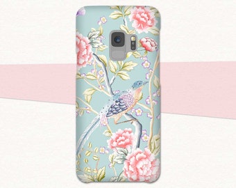 Floral Galaxy S10 Case Samsung Galaxy S20 Plus Case Bird S21 Phone Case Pink Flowers Pretty Galaxy S9 Case for S9 Galaxy S8 Note 10 S7