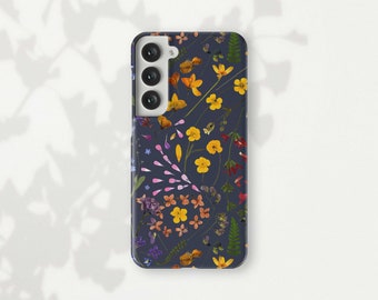 Dark Flower Phone Case for Samsung Galaxy S24 Ultra S23 Plus S22 S21 S20 FE S10 Note 20 10 9 A51 5G A71 Cute Gift Trendy Floral Aesthetic