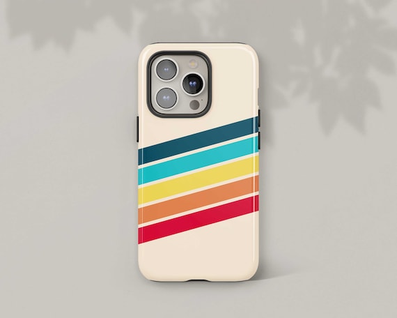Magsafe Retro Stripes Phone Case for iPhone 16 Pro 14 Pro Max 15 Plus 13  Mini 16e Abstract Striped Geometric Case With Vintage Colors - Etsy