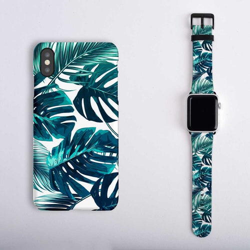 Blue Floral Iphone Case and Apple Watch Band Set for Iphone 12 Etsy