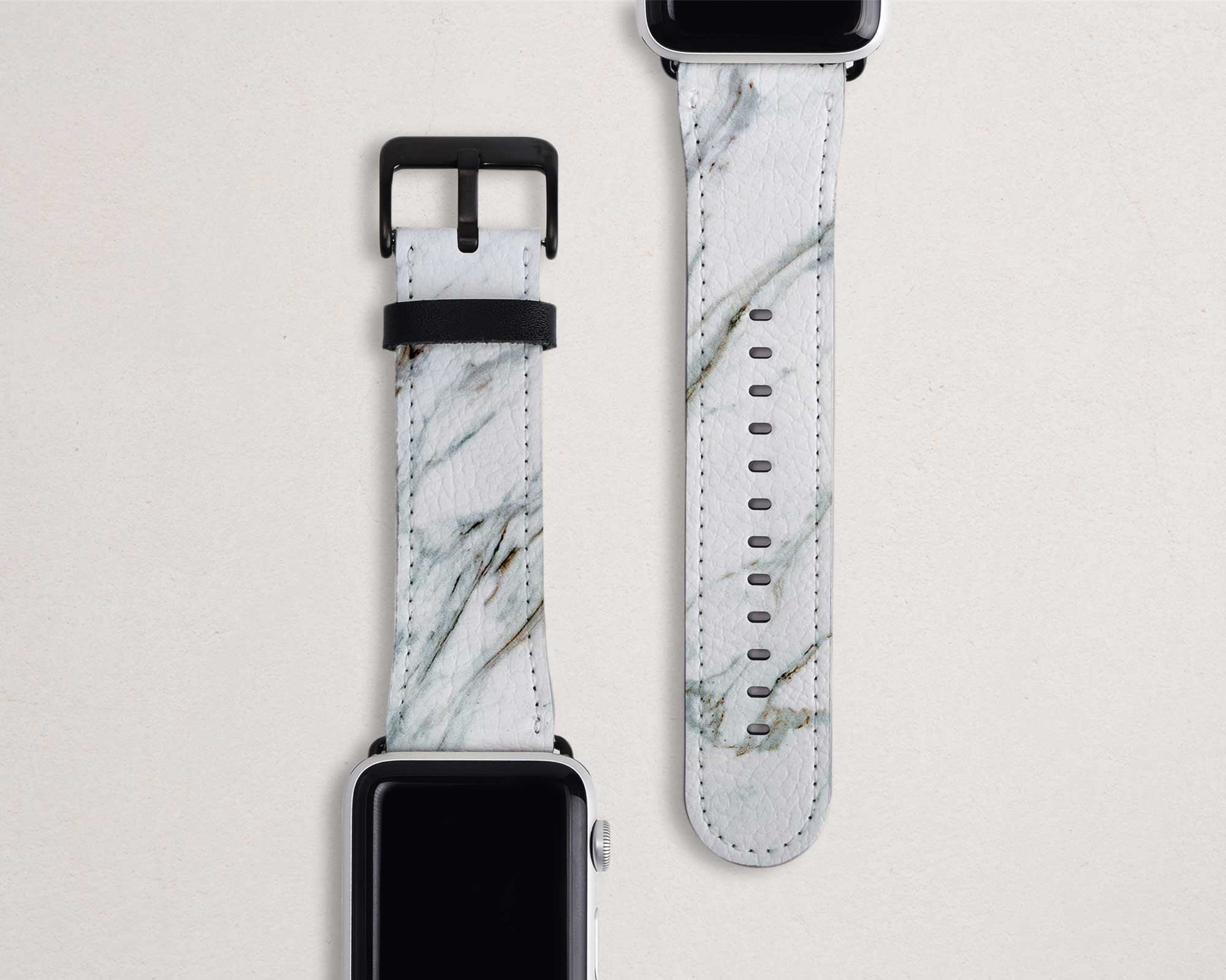 Marble Apple Watch Band Marble Watch Strap Faux Leather 38 Mm 42