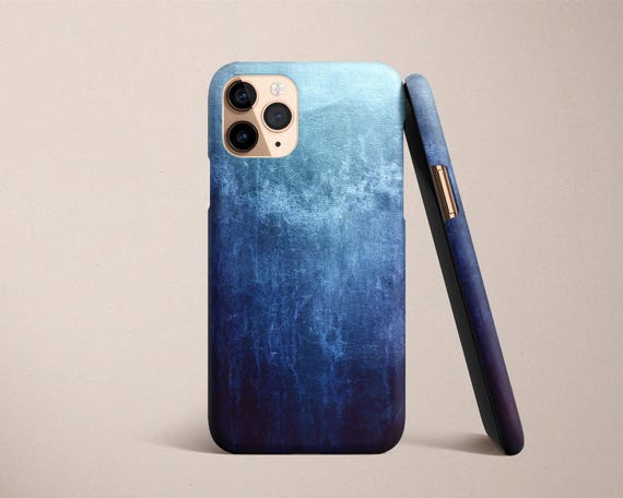 Blue Ombre Grunge Phone Case for Google Pixel 10 9 8 Pro 7 6 XL Tough Case for Guys Gift for Him