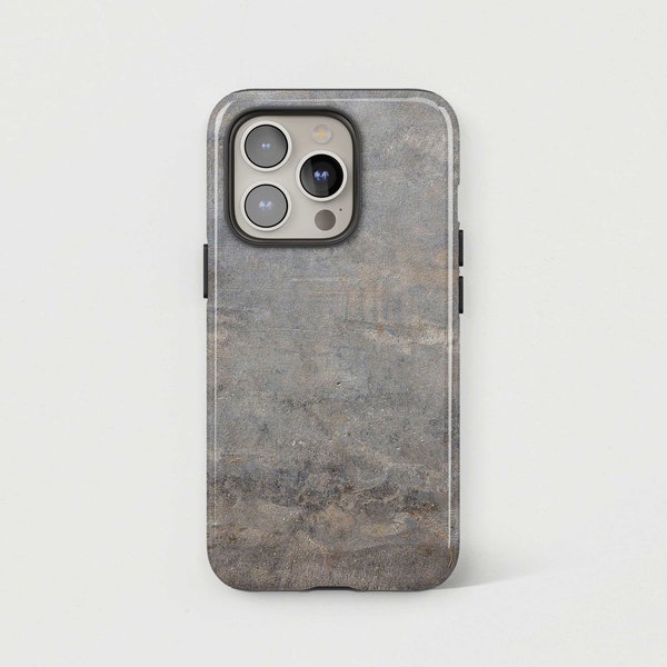 Funda de teléfono de hormigón gris para él iPhone 15 Pro Max 14 Plus 13 Mini 12 11 XR X XS 8 7 SE2 Funda de aspecto de piedra sintética para hombres regalo para novio