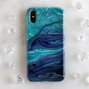 Green Purple Marbled Paint Samsung Galaxy S9 Phone Case S10 Plus Case Note 9 10 20 Marble Abstract Galaxy S20 Plus Case S21 Ultra S7 S6 S21