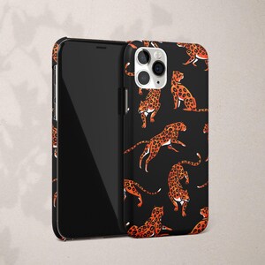Cheetah Print Google Pixel Phone Case 10 9 XL 9a 8 Pro 7 6 Leopard Print Black Orange Gift for Animal Lover Fun Summer Phone Case image 4