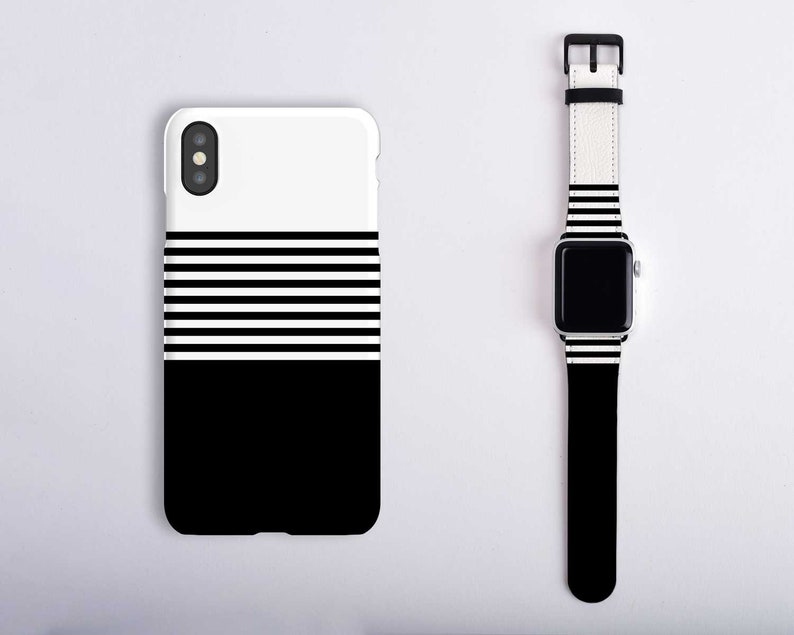 Black and White Striped iPhone 12 Pro Max Phone Case Minimalist iPhone 11 Pro Case Stripes iPhone 12 Mini Case XR XS 8 Plus 7 SE 2020 Apple image 3