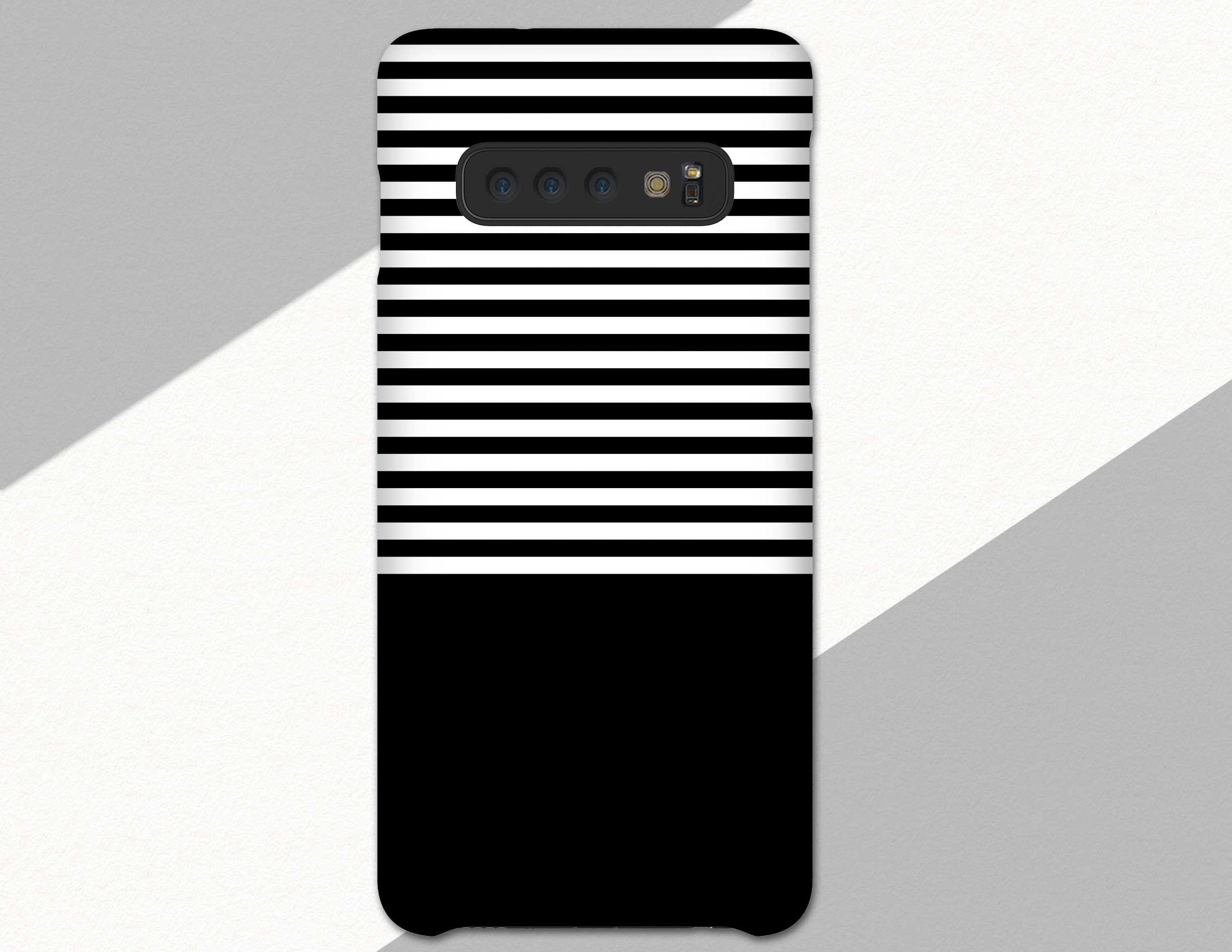 Black And White Striped Samsung Galaxy S21 Ultra S Se S10 Etsy