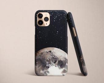 Full Moon Phone Case for Google Pixel 10 9 XL 9a 8 Pro 7 6 Outer Space Celestial Stars Black Lunar Dark Aesthetic