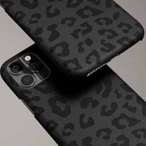 iPhone 13 Pro Subtle Black Leopard Print Case Black iPhone 13 Phone Case Cheetah Print iPhone 13 Pro Max Case iPhone 13 Mini image 2