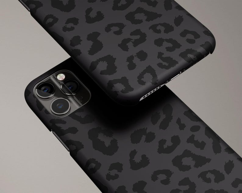 iPhone 13 Pro Subtle Black Leopard Print Case Black iPhone 13 Phone Case Cheetah Print iPhone 13 Pro Max Case iPhone 13 Mini image 2