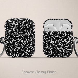 Composition Étui pour ordinateur portable AirPods Pro Motif noir et blanc Apple Air Pods Étui en plastique dur avec porte-clés Étui AirPod AirPod 1 2 image 3