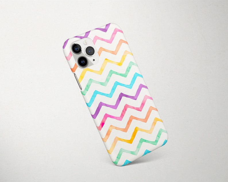 Pastel Rainbow Chevrons Phone Case for Google Pixel 10 9 8 Pro 7 6 XL Cute Pixel Case image 2