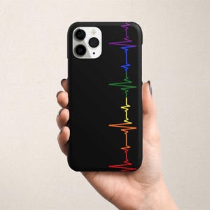 Rainbow Heartbeat Phone Case Apple iPhone 11 Pro Max 12 Samsung Galaxy S21 S20 Ultra S10 Plus Google Pixel LGBTQ Gay Pride Gift for Partner