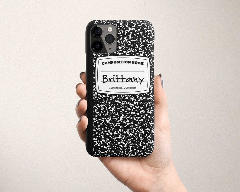Custom Name Composition Notebook Iphone Case Personalized Etsy