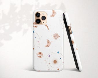 Outer Space Celestial Google Pixel Case Pixel Moon Stars Planets Unique Google Pixel 10 9 XL 9a 8 Pro 7 6 Minimalist White