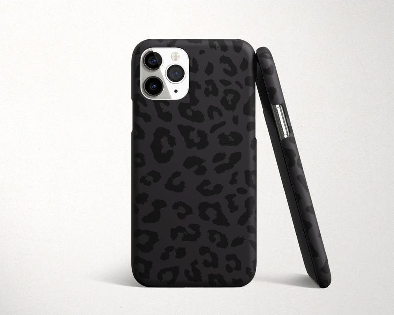 iPhone 13 Pro Subtle Black Leopard Print Case Black iPhone 13 Phone Case Cheetah Print iPhone 13 Pro Max Case iPhone 13 Mini image 3