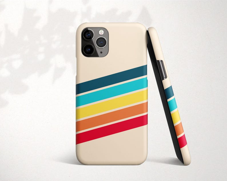 Custom Initial Retro Stripes iPhone 11 Case for iPhone 12 Pro Max Cover Apple iPhone XR X XS Max 8 Plus 7 Plus SE2 12 Mini 6S 6 12 11 Pro image 2