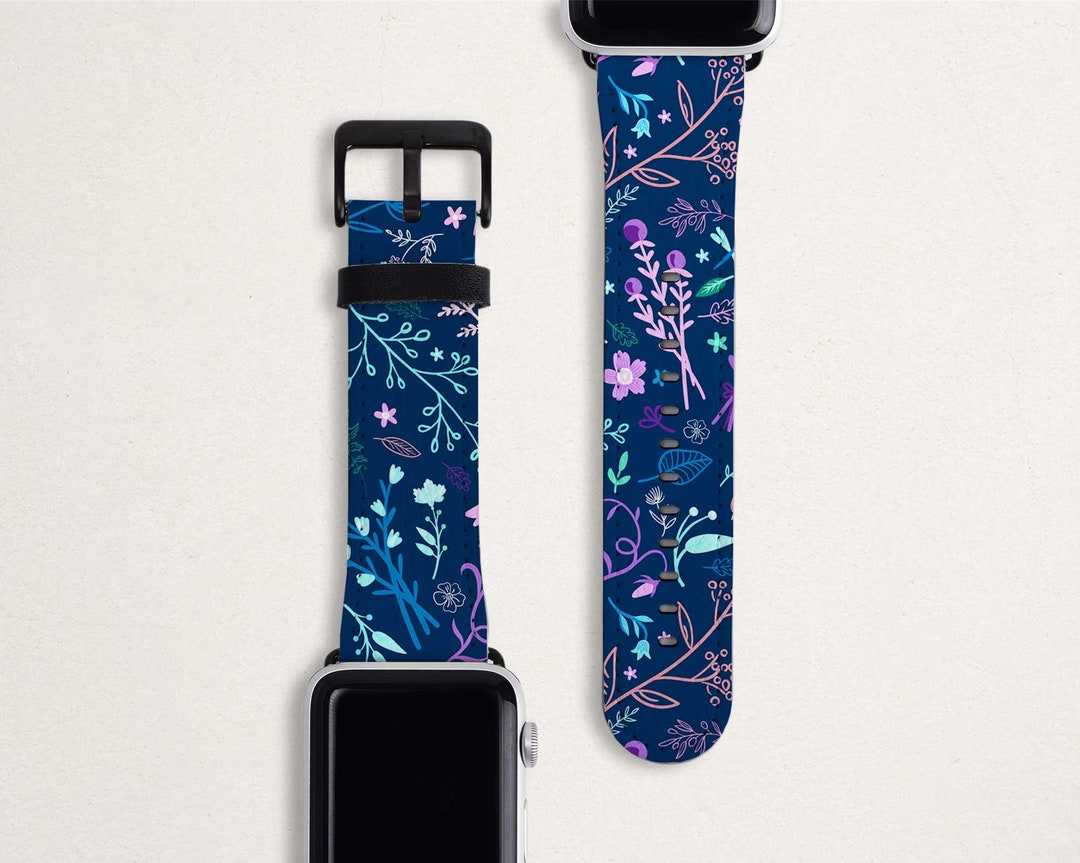 ★APPLE WATCH★KATE SPADE BLUE FLORAL SILICONE WATCH BAND Kate Spade New York Apple Watch Floral Print Silicone Band