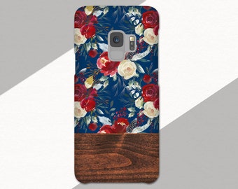 Flower Galaxy S21 Case S10E Floral Samsung Galaxy S9 Plus Faux Wood Galaxy S20 Galaxy S20 Phone Case Flower Samsung Galaxy S8 Note 9 10 20