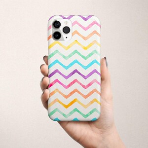 Pastel Rainbow Chevrons Phone Case for Google Pixel 10 9 8 Pro 7 6 XL Cute Pixel Case image 4
