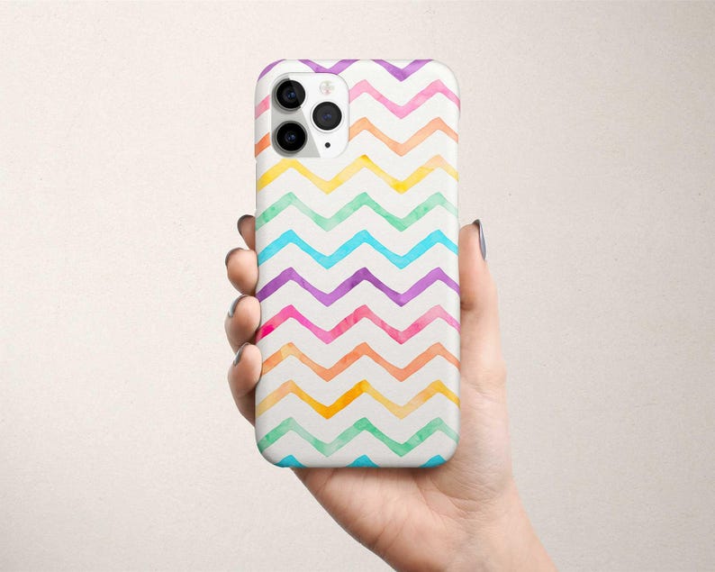 Pastel Rainbow Chevrons Phone Case for Google Pixel 10 9 8 Pro 7 6 XL Cute Pixel Case image 4