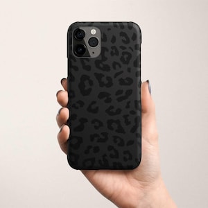 iPhone 13 Pro Subtle Black Leopard Print Case Black iPhone 13 Phone Case Cheetah Print iPhone 13 Pro Max Case iPhone 13 Mini image 1