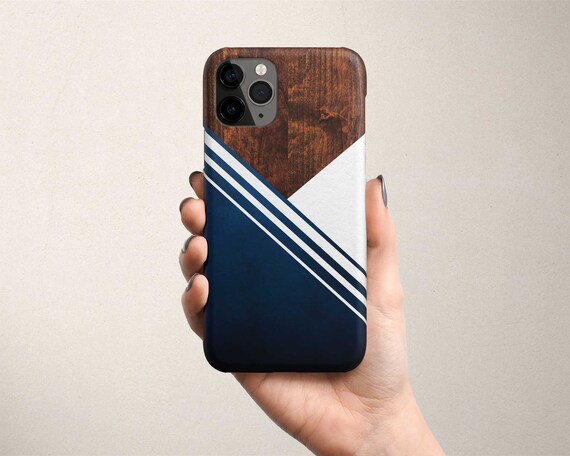 Geometric Iphone 11 Pro Max Case Blue White Wood Iphone 12 Pro Etsy