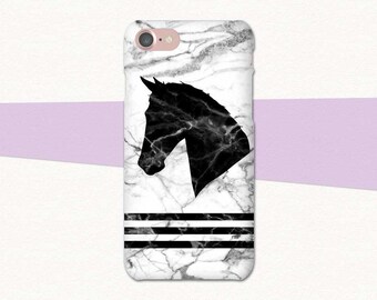 Étui de téléphone cheval en marbre, équestre pour iPhone, coque d'iPhone cheval, iPhone 7 coque cheval, iPhone 6 coque de téléphone cheval, cadeau pour amateur de chevaux