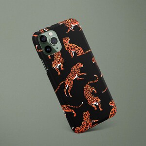 Cheetah Print Google Pixel Phone Case 10 9 XL 9a 8 Pro 7 6 Leopard Print Black Orange Gift for Animal Lover Fun Summer Phone Case image 1