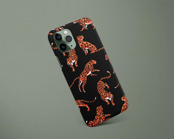 Cheetah Print Google Pixel Phone Case 10 9 XL 9a 8 Pro 7 6 Leopard Print Black Orange Gift for Animal Lover Fun Summer Phone Case