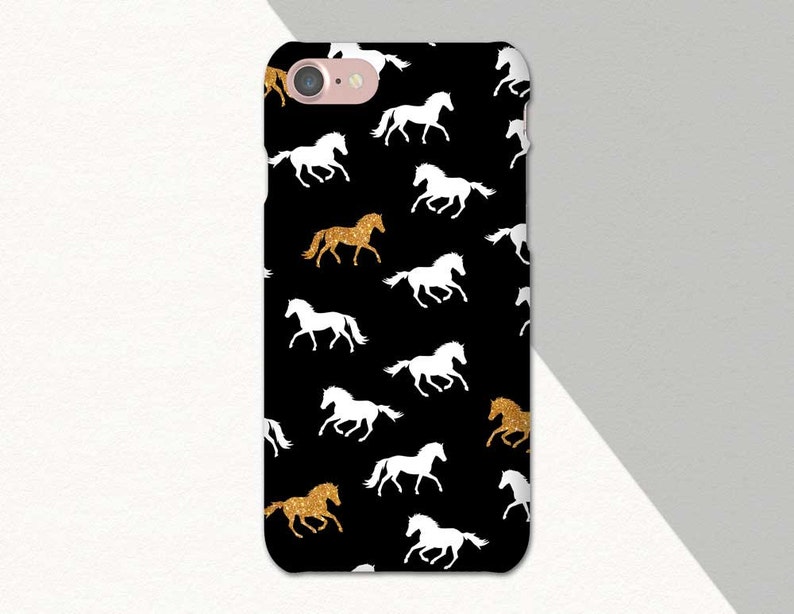 Horse Iphone Case Black White Gold Equestrian Iphone Case 6 Etsy