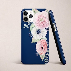 Blue iPhone X Case Floral iPhone Xs Max Case Flowers iPhone 8 Plus Case Gift for Her iPhone Case iPhone XR Case iPhone 6 Case Floral Phone 5