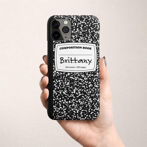 Composition Notebook Custom Name iPhone Case Back to School iPhone X Case iPhone 8 Plus Case Personalized iPhone Case Custom iPhone XS Max 7 image 1