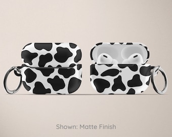Cow Print Airpods Case for Airpods Pro Hard Cover With Keychain