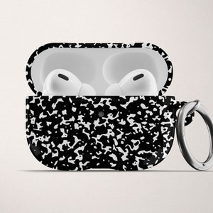 Composition Étui pour ordinateur portable AirPods Pro Motif noir et blanc Apple Air Pods Étui en plastique dur avec porte-clés Étui AirPod AirPod 1 2 image 2