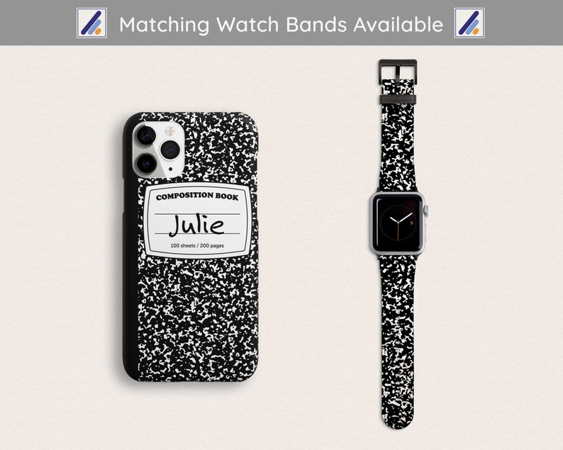 Composition Notebook Custom Name iPhone Case Back to School Etsy