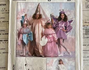 1989 Simplicity Children's Costume Sewing Pattern: Jester, Princess, Fairy, Bride