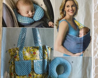 2012 Butterick 5798 Baby Changing Pad, Neck Support, Carrier, Diaper Bag Sewing Pattern