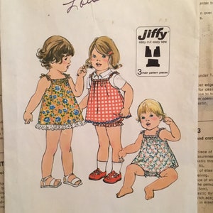 1977 Simplicity 8048 Size 1 Toddler Dress Jumper Bloomers Sewing Pattern