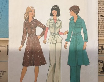 1976 Simplicity 7649 Size 10 Misses' Dress Top Pants Sewing Pattern