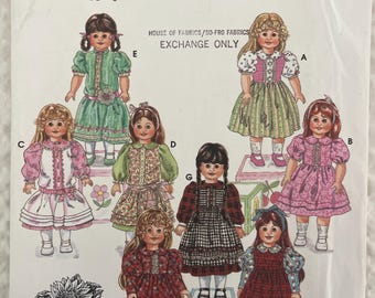 1996 Simplicity 9856 18 inch Doll Dresses Sewing Pattern