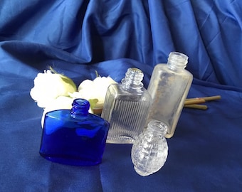 Lote de 4 Botellas de Perfume Vintage 1920s-1940s Ambrosia y Noche en París
