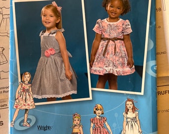 2010 Simplicity Sizes 1/2, 1, 2, 3 Project Runway 2460 Girls' Dresses Sewing Pattern