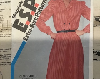 1983 Simplicity ESP 6200 Sizes 10-14 Misses' Pullover Dress Sewing Pattern