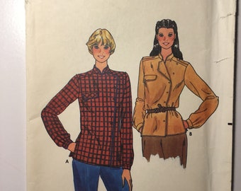 1980s Butterick 6777 Misses' Blouse Sewing Pattern