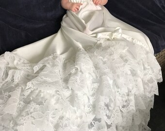 Lacy Baby Christening Baptism Blessing Gown Dress