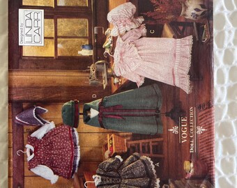 1992 Vogue 8337 18 inch Doll Dresses, Bow, Scarf, Nightgown, Hats, Cape, Bloomers Sewing Pattern
