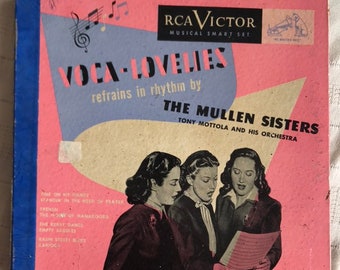 Vintage 1940s 78 RPM Record Set: Mullen Sisters, Tony Mottola Orchestra